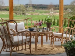 BRINDISI 4 personers Loungesæt med bord Naturlig Rattan