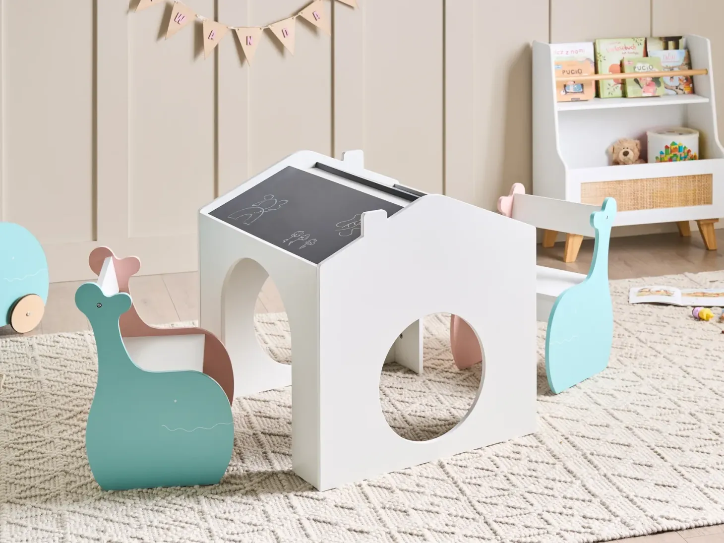 Børnebord med stole WOOLI Multifarvet
