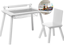 Børnebord og stole sæt MOONTA Hvid
