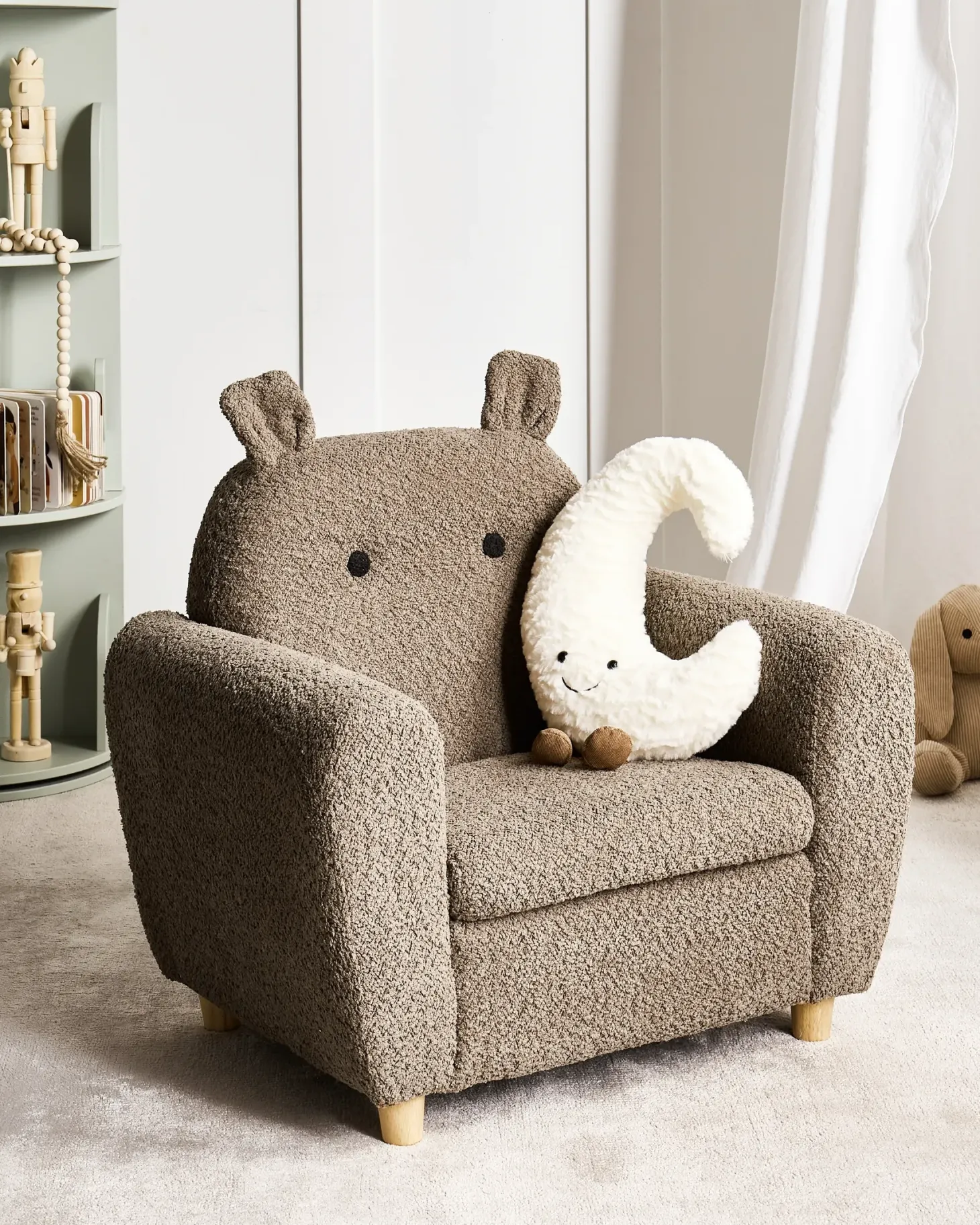 Børnelænestol Hippo MARIBO Boucle Brun
