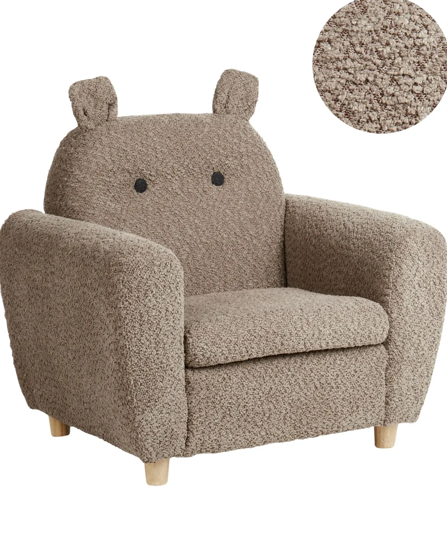 Børnelænestol Hippo MARIBO Boucle Brun