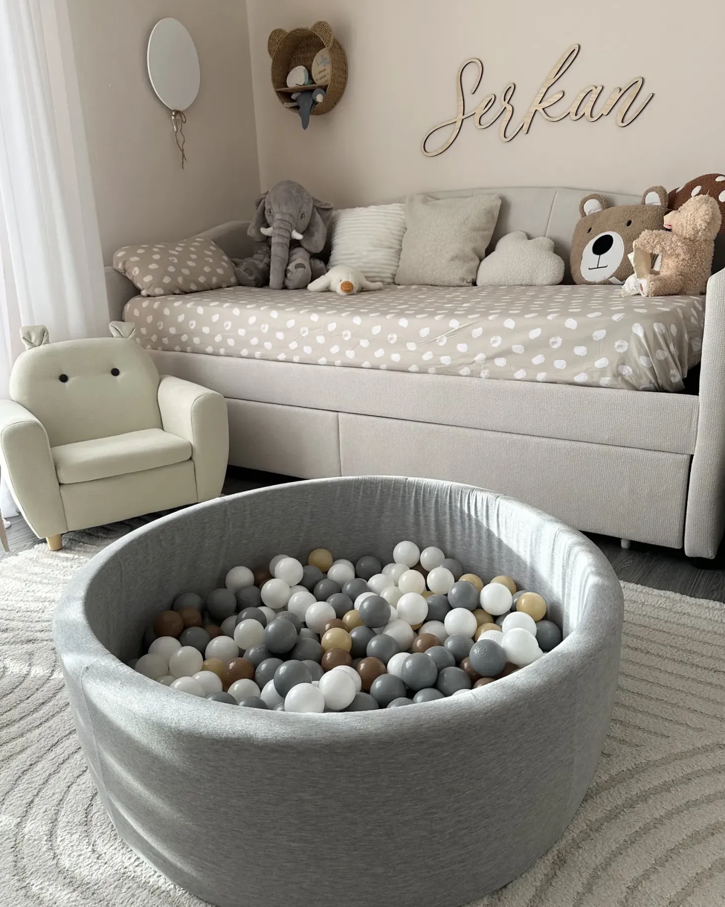 Børnelænestol Hippo MARIBO Cremehvid