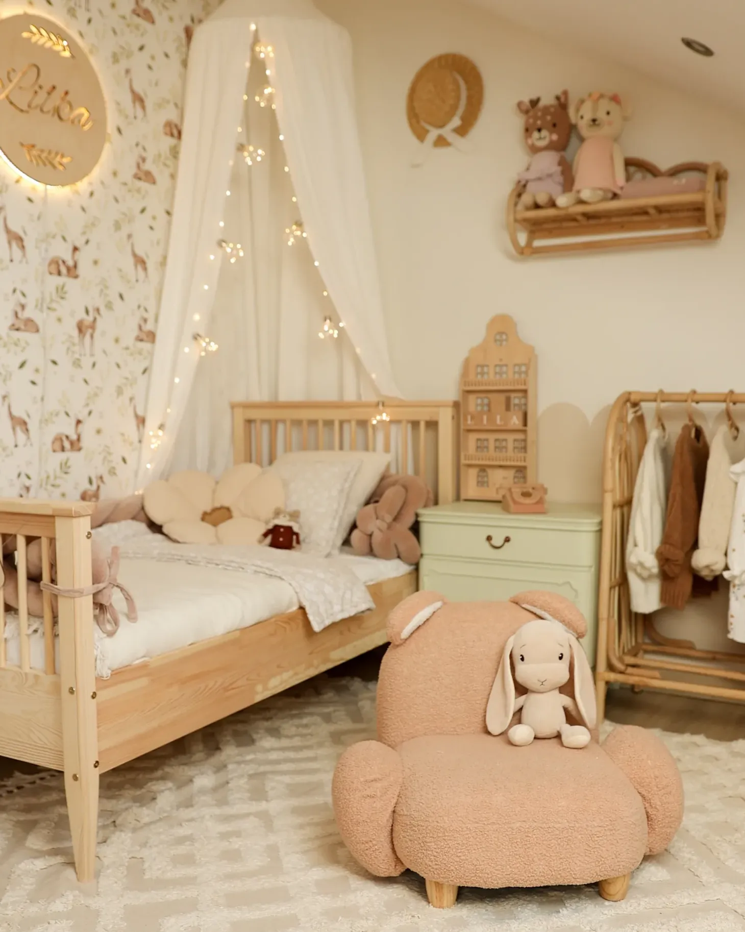 Børnelænestol Kanin KANNA Boucle Beige