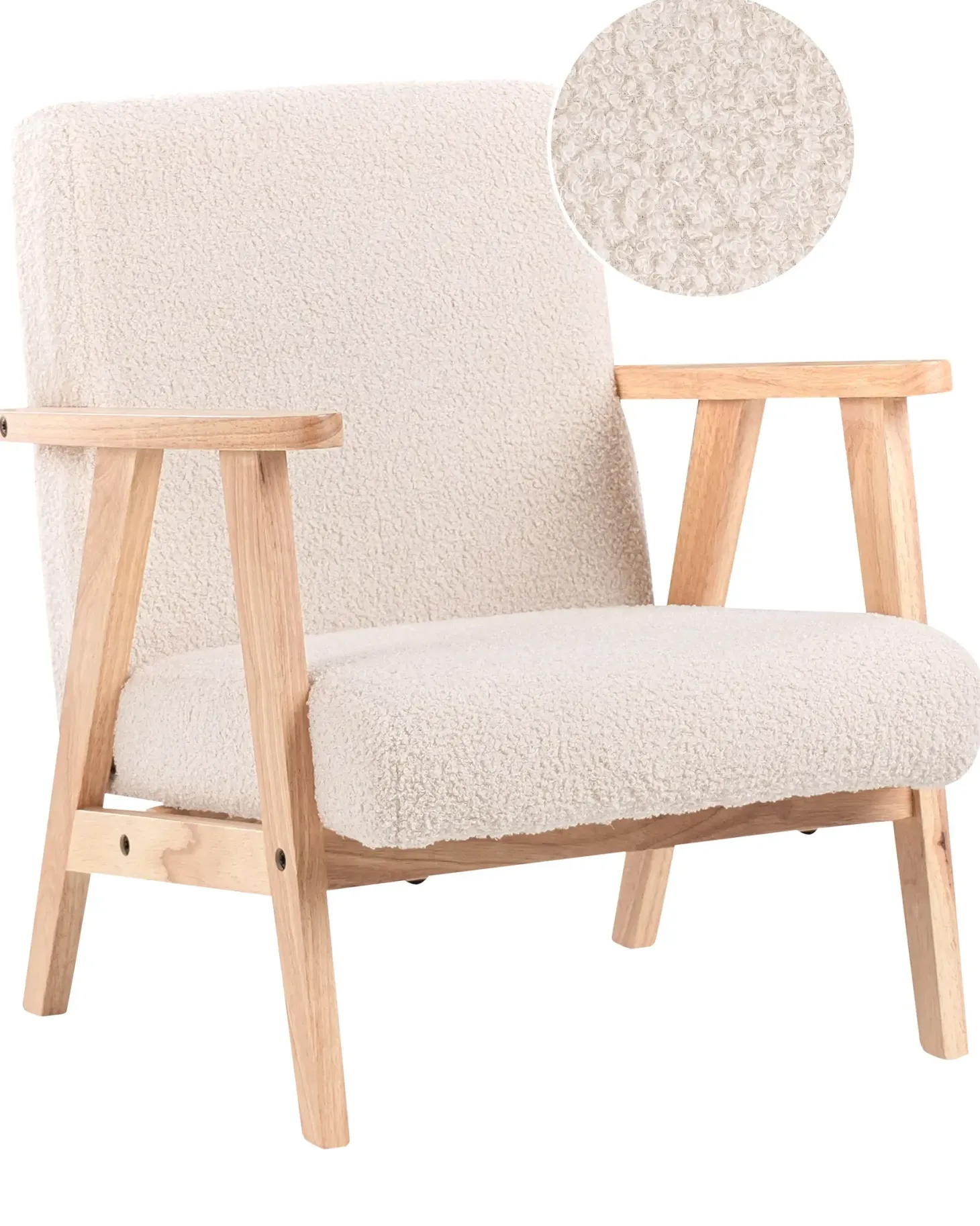 Børnelænestol LINDE Boucle Lys Beige