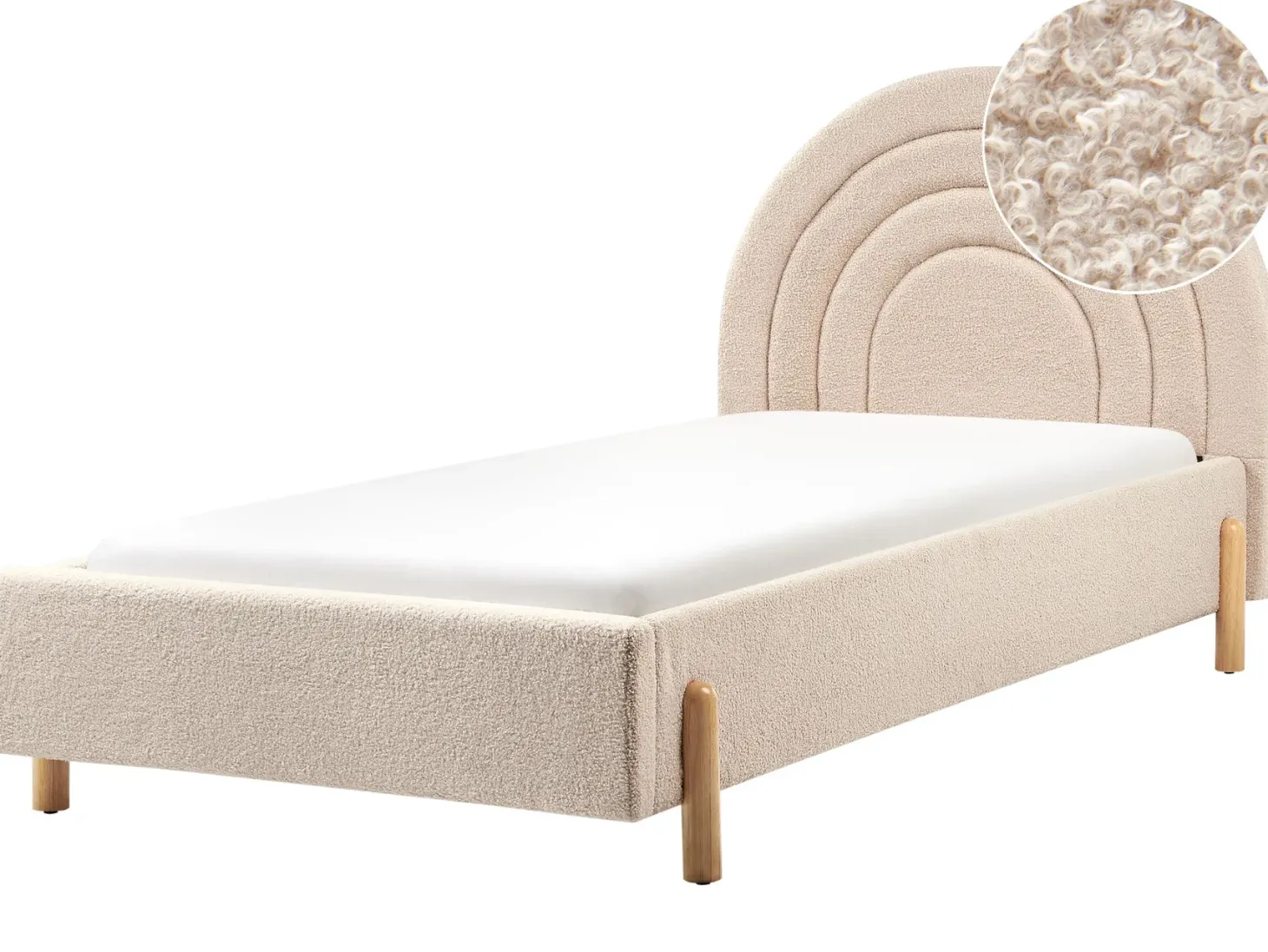 Børneseng Boucle ANET 90 x 200 cm Beige
