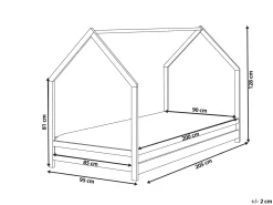 Børneseng Hus Fyretræ APPY 90 x 200 cm Lysebrun
