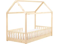 Børneseng Hus Fyretræ COSSAYE 90 x 200 cm Lysebrun