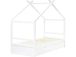 Børneseng Hus Fyretræ ORGEVAL 90 x 200 cm med opbevaring Hvid