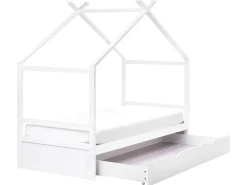 Børneseng Hus Fyretræ ORGEVAL 90 x 200 cm med opbevaring Hvid