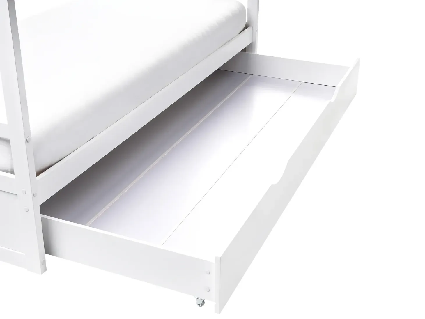 Børneseng Hus Fyretræ ORGEVAL 90 x 200 cm med opbevaring Hvid