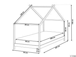 Børneseng Hus Fyretræ ORLU 90 x 200 cm Hvid