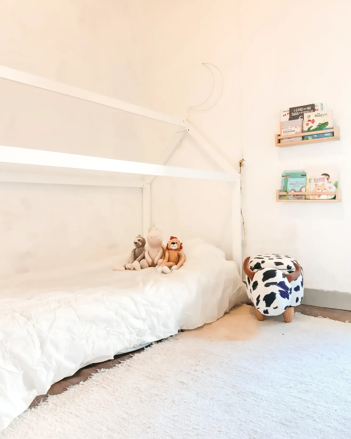 Børneseng Hus Fyretræ TOSSE 90 x 200 cm Hvid