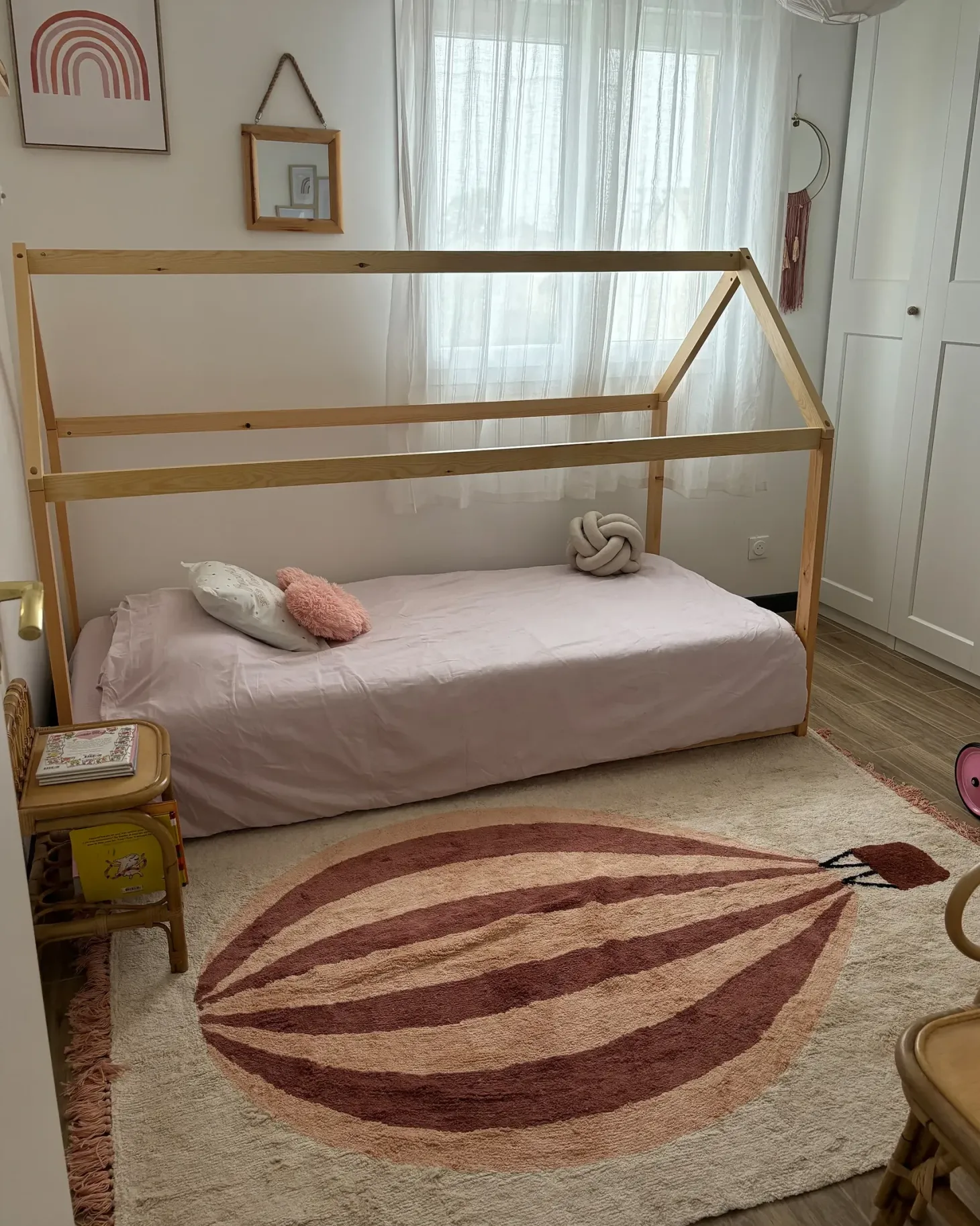 Børneseng Hus Fyretræ TOSSE 90 x 200 cm Lysebrun