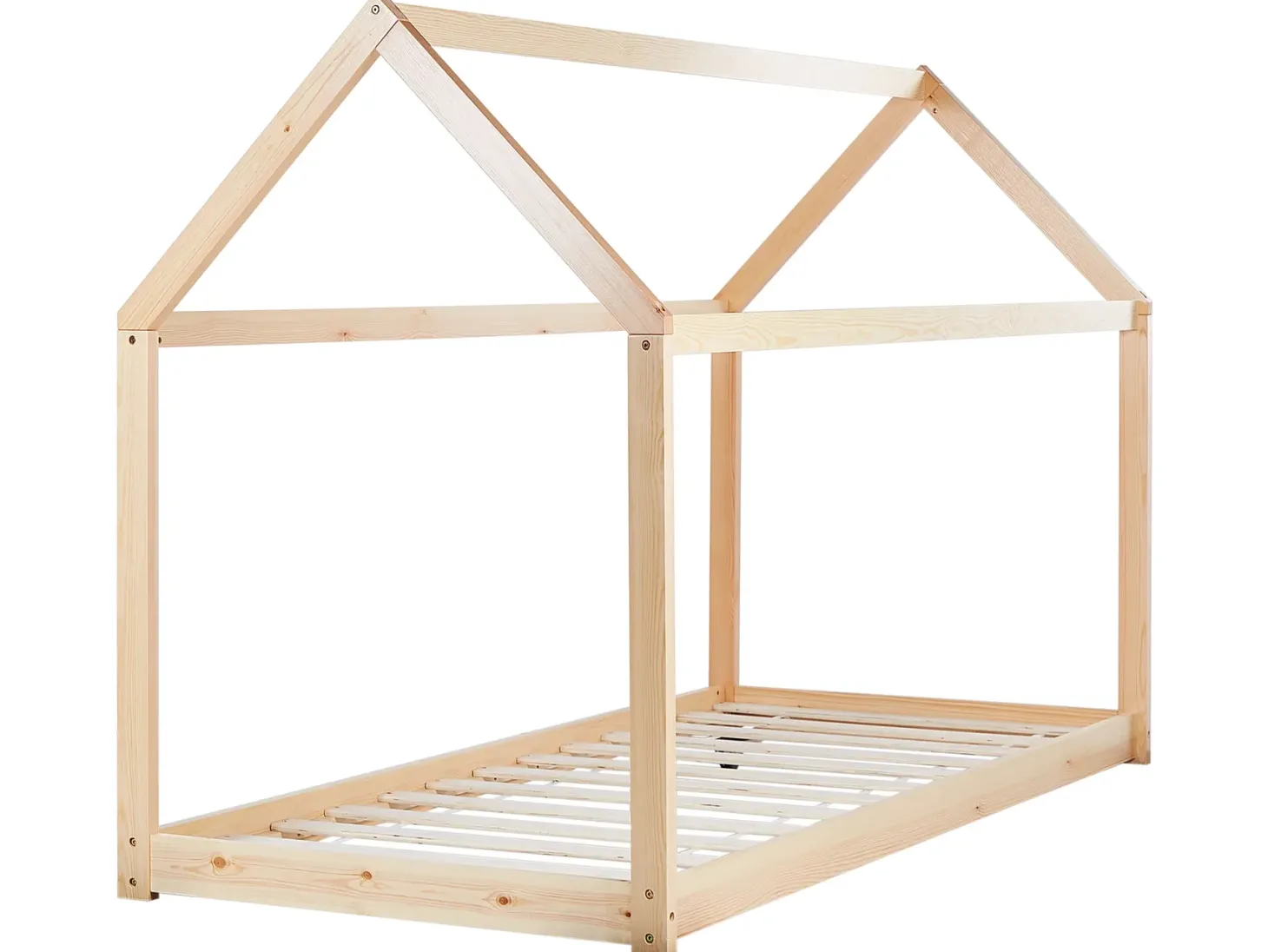 Børneseng Hus Fyretræ TOSSE 90 x 200 cm Lysebrun