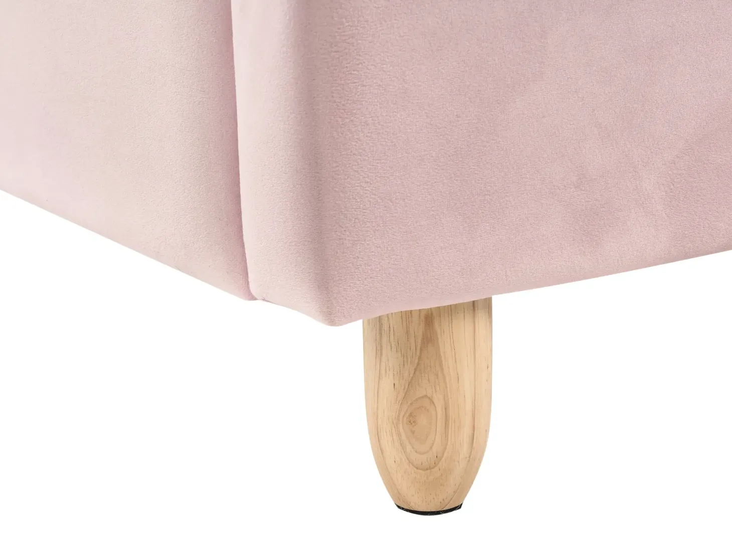 Børneseng Kanin Velour LALLIAS 90 x 200 cm Lyserød