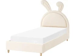 Børneseng Kanin Velour LALLIAS 90 x 200 cm Beige