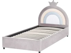 Børneseng med opbevaring Krone Velour GRISETOT 90 x 200 cm Grå