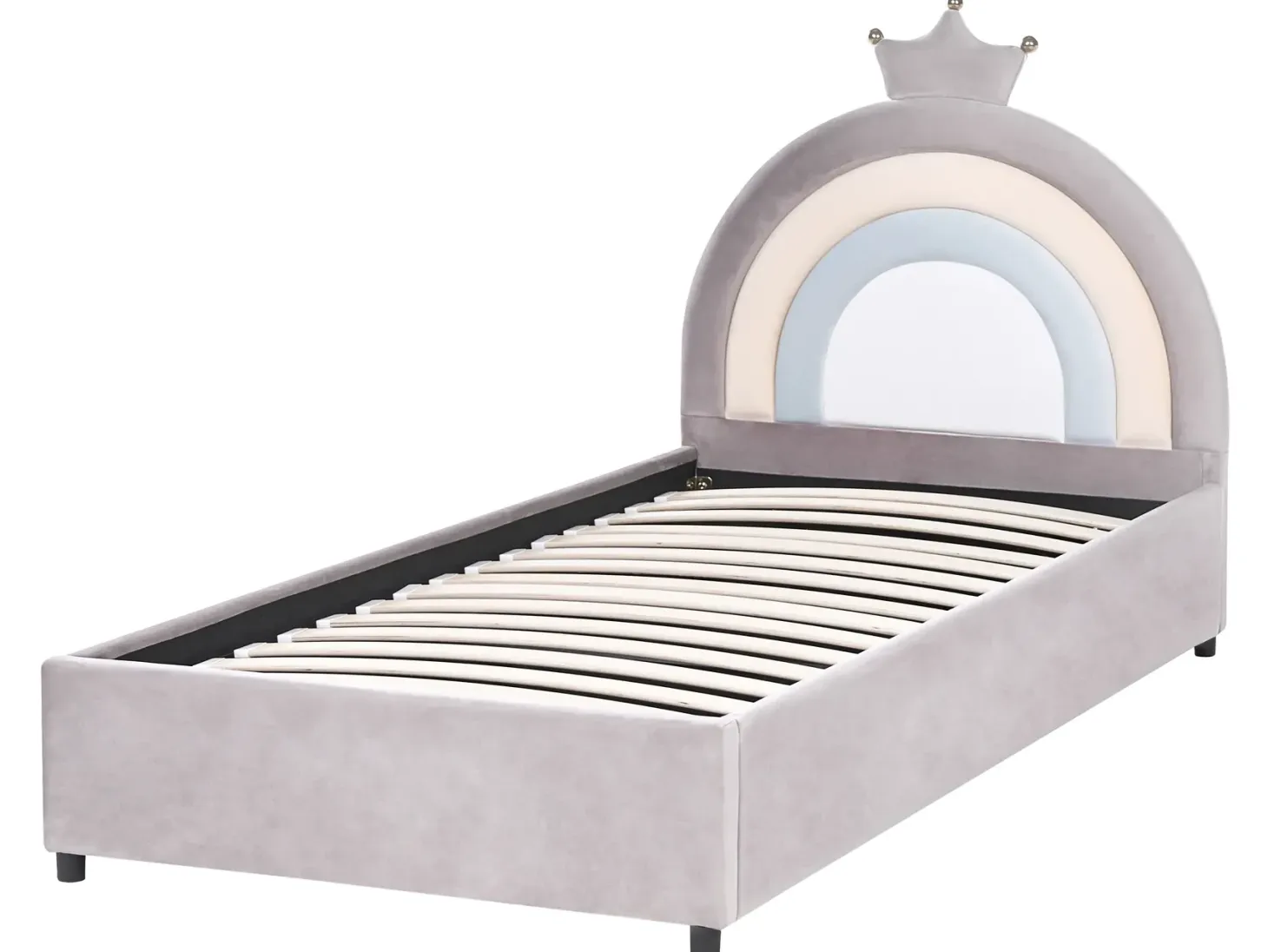 Børneseng med opbevaring Krone Velour GRISETOT 90 x 200 cm Grå