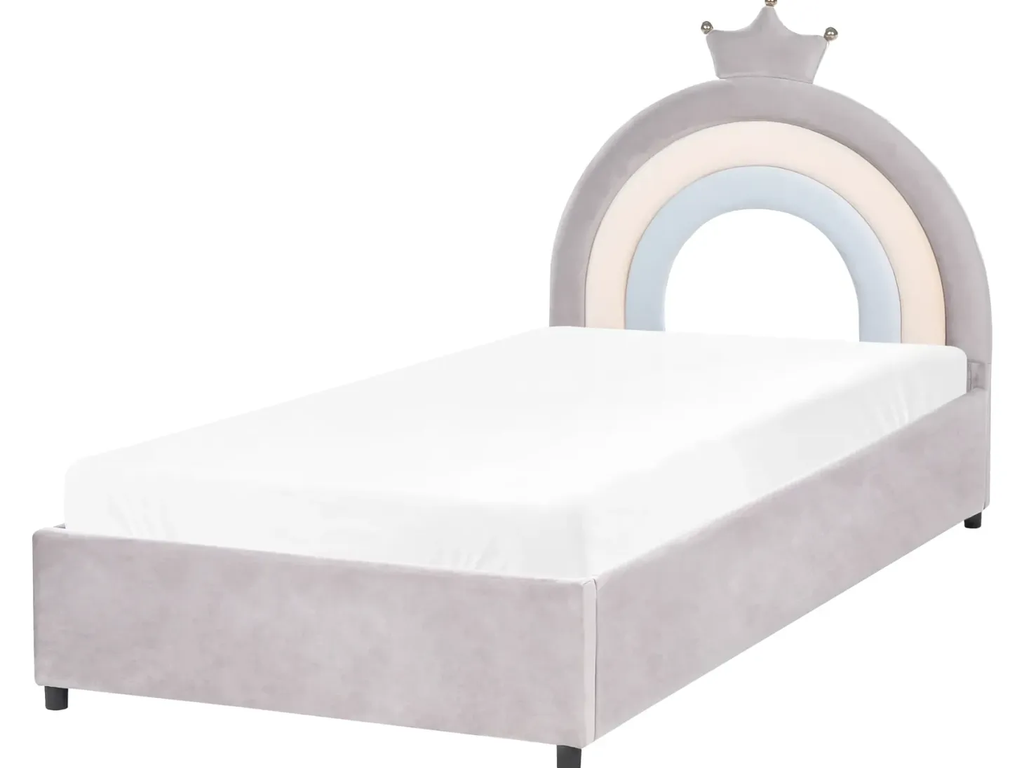 Børneseng med opbevaring Krone Velour GRISETOT 90 x 200 cm Grå