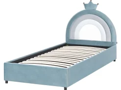Børneseng med opbevaring Krone Velour GRISETOT 90 x 200 cm Blå