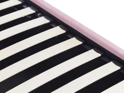 Børneseng med opbevaring Velour ANET 90 x 200 cm Lyserød