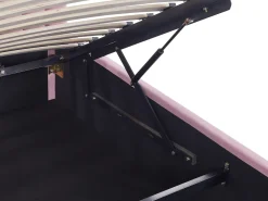 Børneseng med opbevaring Velour ANET 90 x 200 cm Lyserød