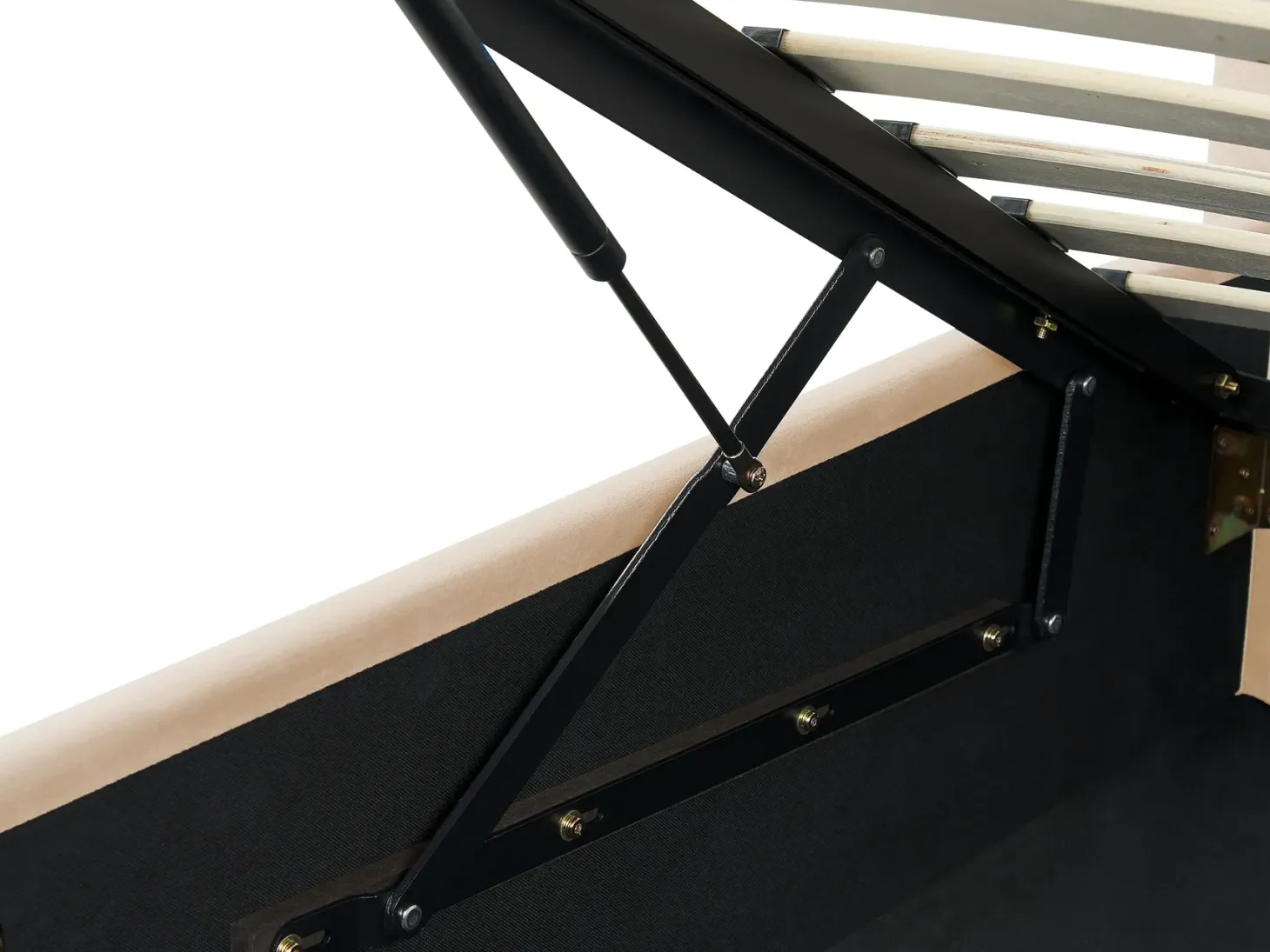 Børneseng med opbevaring Velour ANET 90 x 200 cm Beige