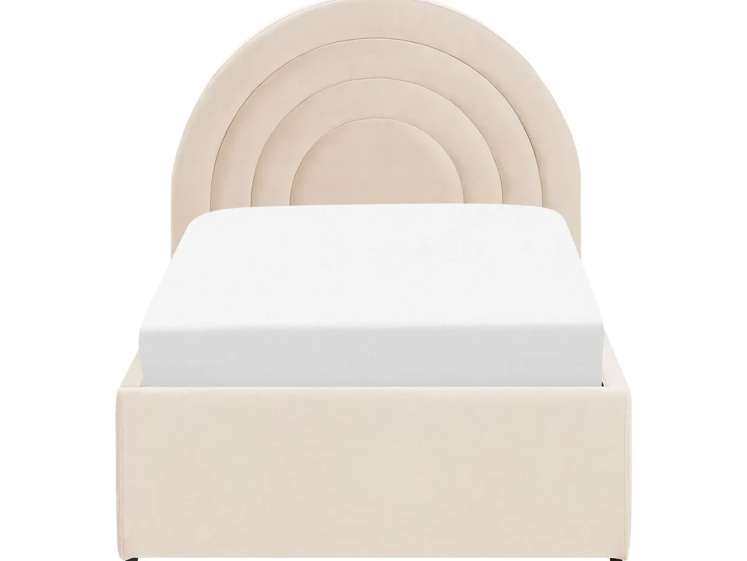 Børneseng med opbevaring Velour ANET 90 x 200 cm Beige