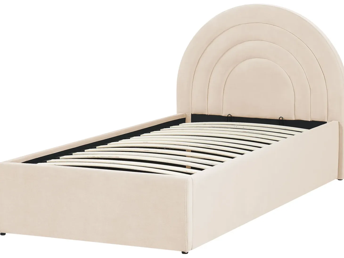 Børneseng med opbevaring Velour ANET 90 x 200 cm Beige