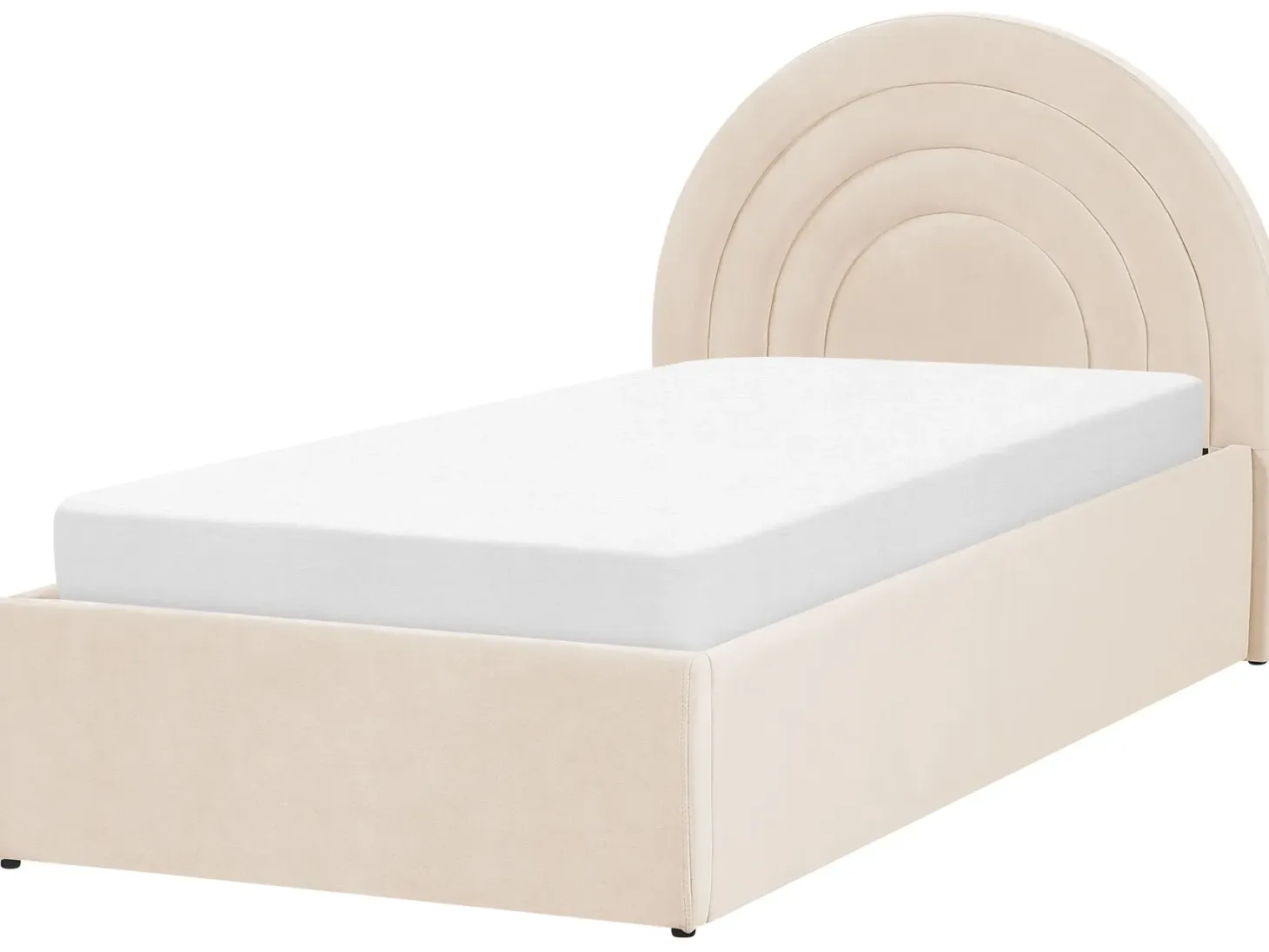Børneseng med opbevaring Velour ANET 90 x 200 cm Beige