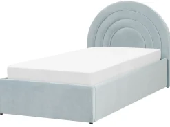Børneseng med opbevaring Velour ANET 90 x 200 cm Himmelblå