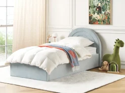 Børneseng med opbevaring Velour ANET 90 x 200 cm Himmelblå