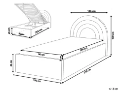 Børneseng med opbevaring Velour ANET 90 x 200 cm Himmelblå