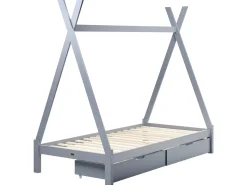 Børneseng med skuffer Tipi Fyretræ DEVAY 90 x 200 cm Grå