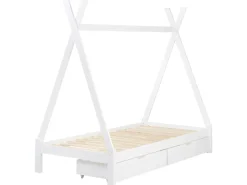 Børneseng med skuffer Tipi Fyretræ DEVAY 90 x 200 cm Hvid