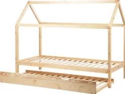 Børneseng med udtræk Fyretræ CRILLON 90 x 200 cm Lysebrun