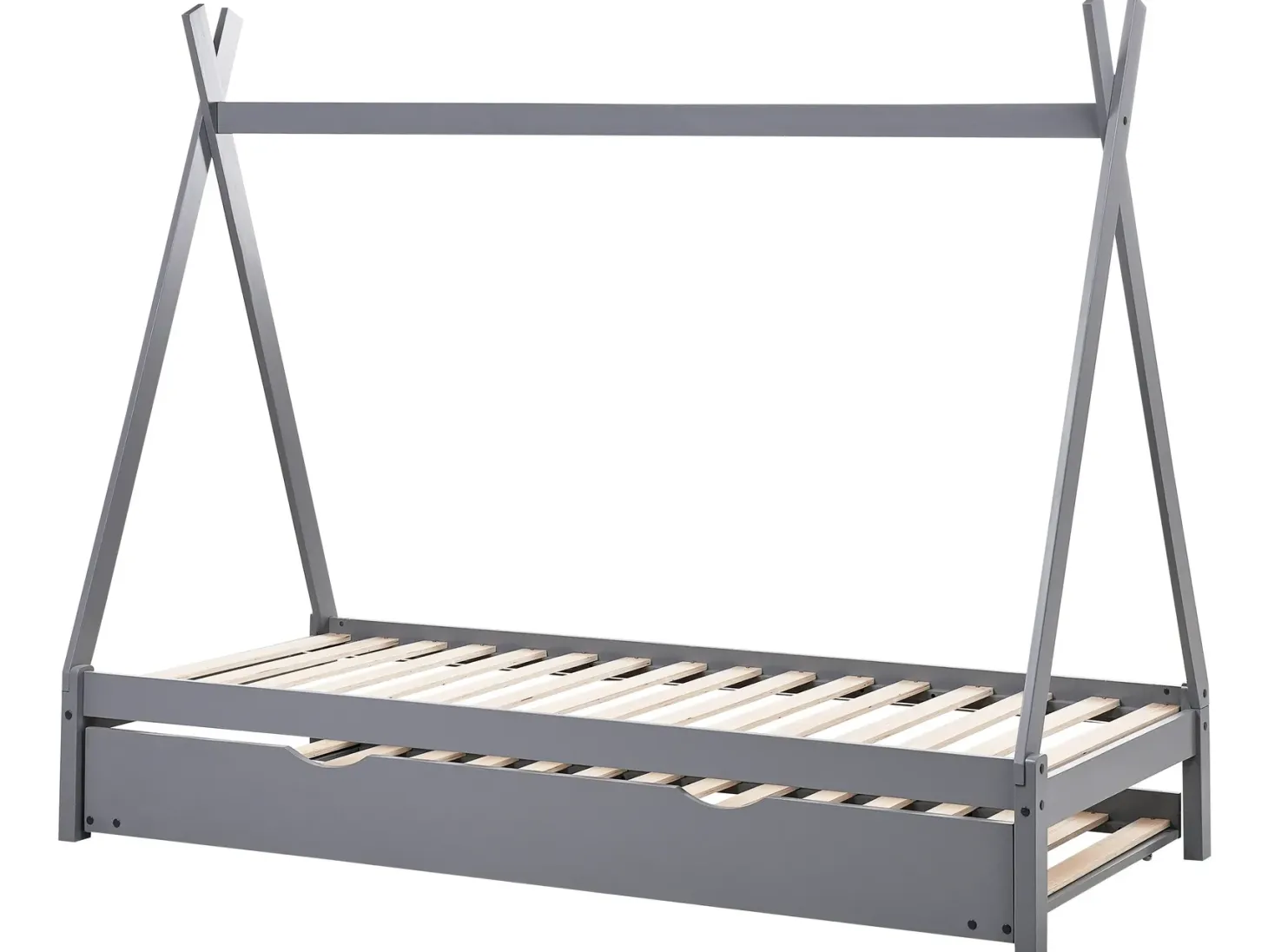 Børneseng med udtræk Fyretræ TALMONTIERS 90 x 200 cm Grå