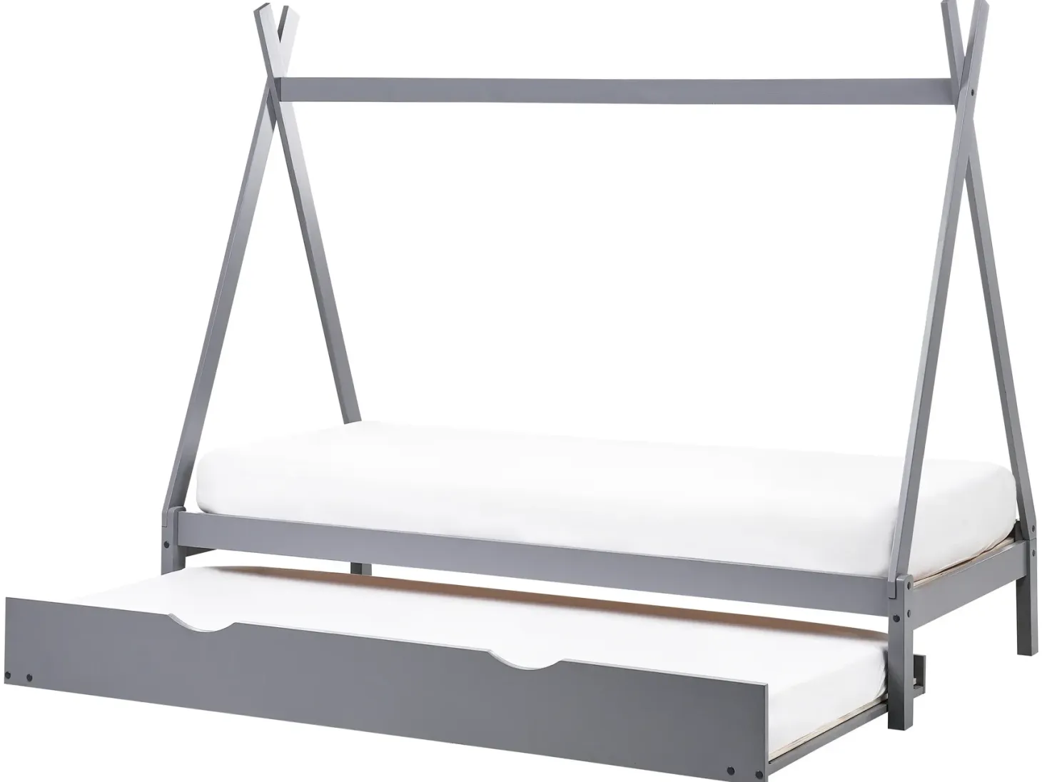 Børneseng med udtræk Fyretræ TALMONTIERS 90 x 200 cm Grå