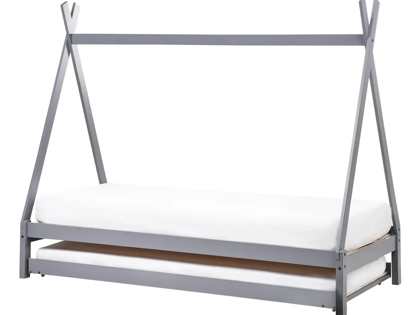 Børneseng med udtræk Fyretræ TALMONTIERS 90 x 200 cm Grå