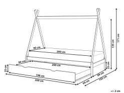 Børneseng med udtræk Fyretræ TALMONTIERS 90 x 200 cm Grå