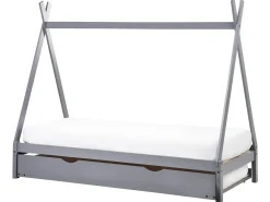 Børneseng med udtræk Fyretræ TALMONTIERS 90 x 200 cm Grå