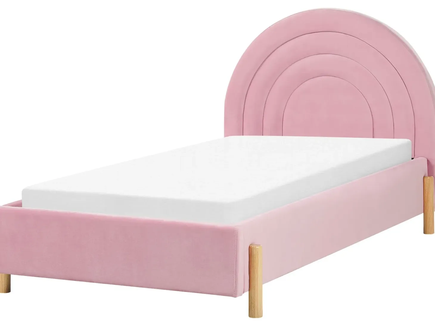 Børneseng Velour ANET 90 x 200 cm Lyserød