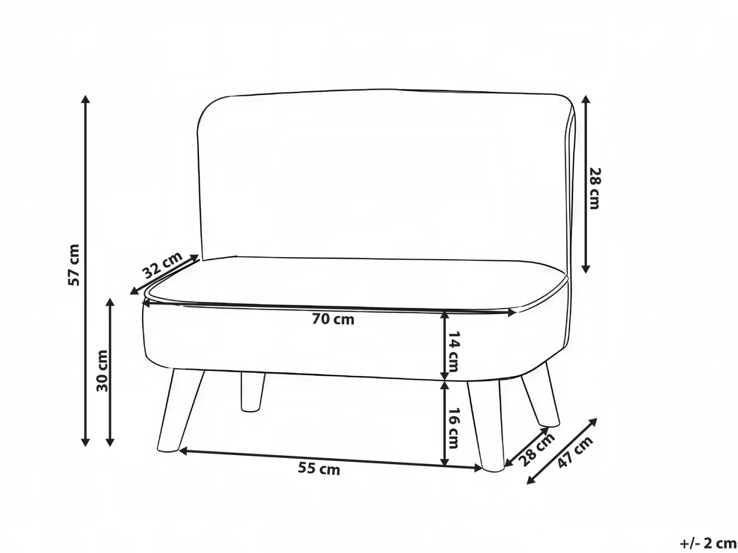 Børnesofa RISBY Velour Beige
