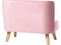 Børnesofa RISBY Velour Lyserød