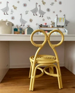 Børnestol MIRTIA Rattan Gul
