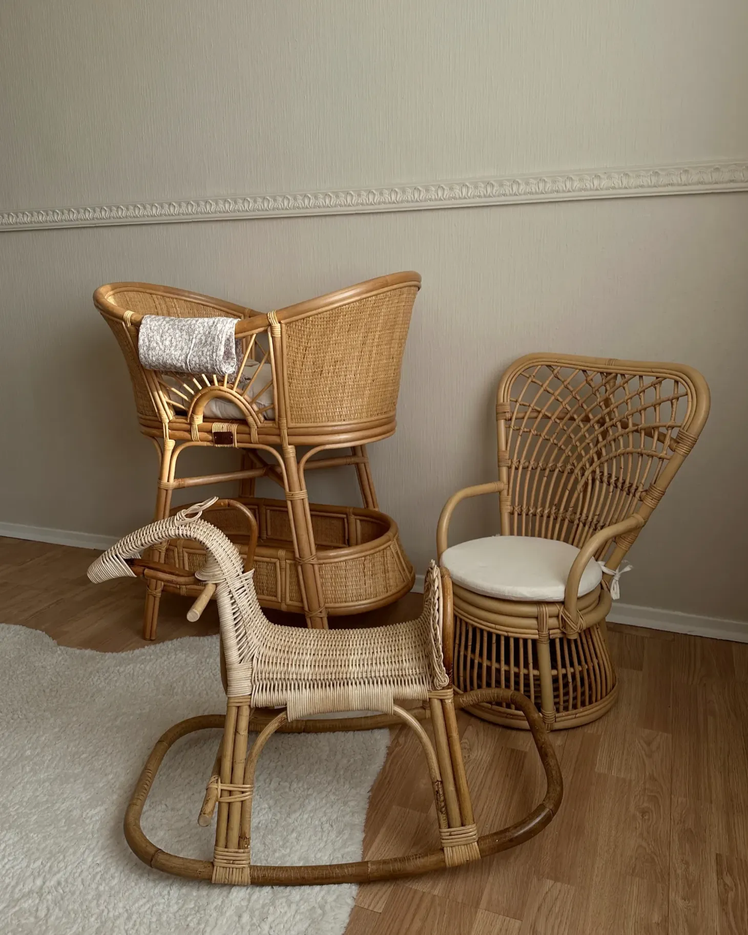 Børnestol TEMENI Rattan Naturlig