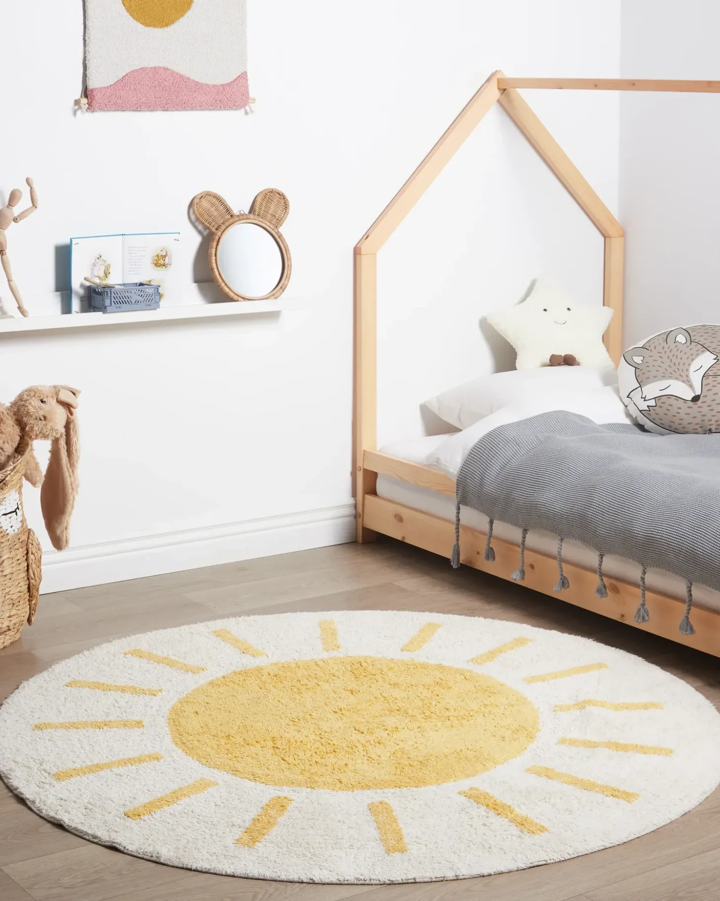Børnetæppe BAIKER Beige ø 140 cm Bomuld