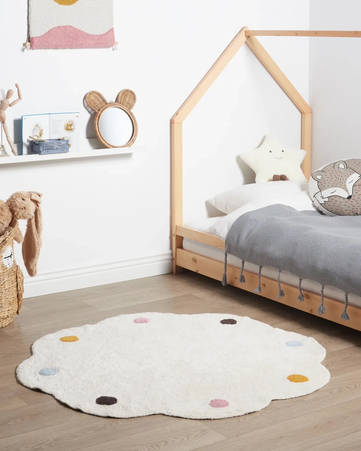 Børnetæppe DUREVI Lys Beige ø 120 cm Bomuld