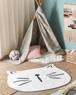 Børnetæppe KITTY Hvid ø 100 cm