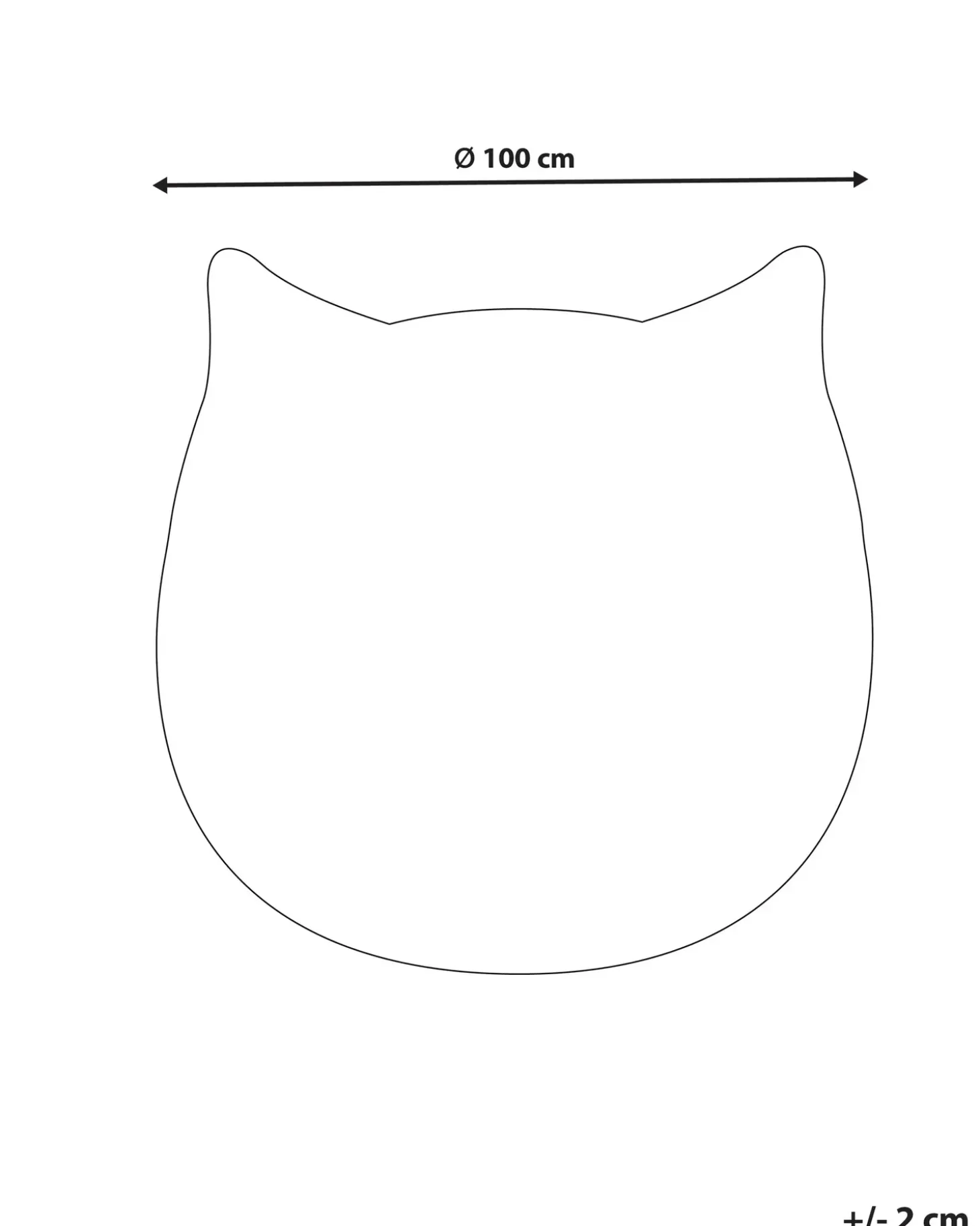 Børnetæppe KITTY Hvid ø 100 cm